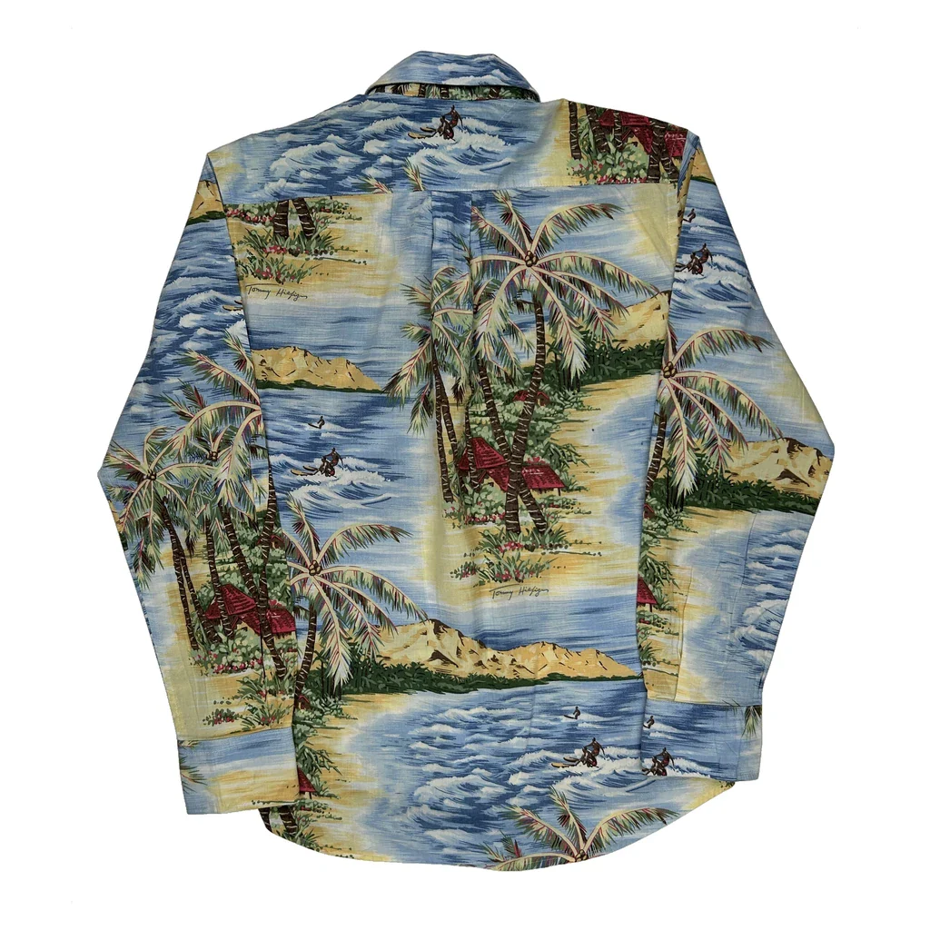 Tommy Hilfiger Slim Fit Hawaiian Shirt - Medium Multicoloured Cotton - Image 2