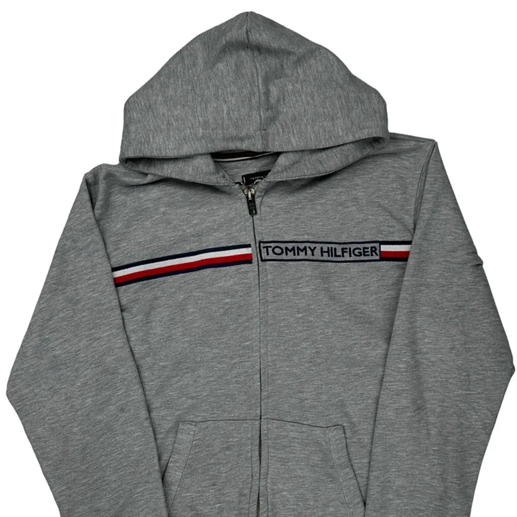 Tommy Hilfiger Hoodie - Large Gray Cotton Blend - Image 5