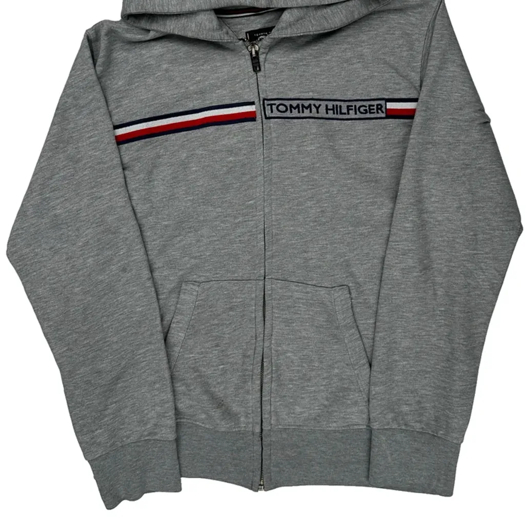 Tommy Hilfiger Hoodie - Large Gray Cotton Blend - Image 6
