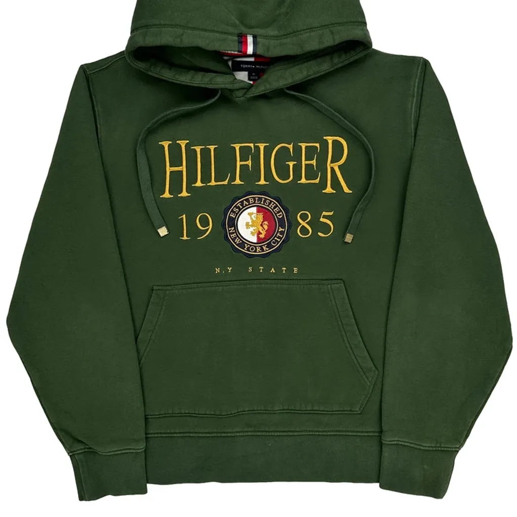 Tommy Hilfiger Hoodie - Medium Green Cotton - Image 4