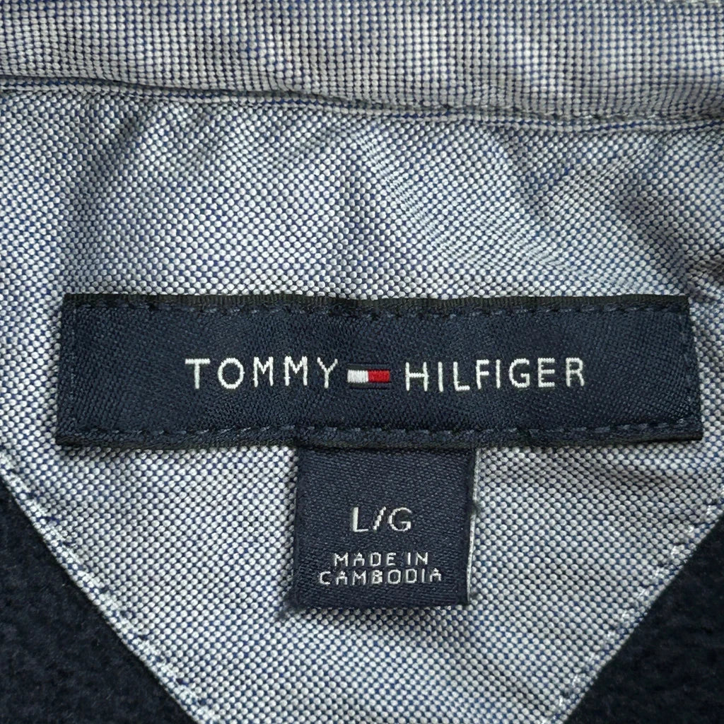 Tommy Hilfiger Spellout Hoodie - Large Navy Cotton - Image 3