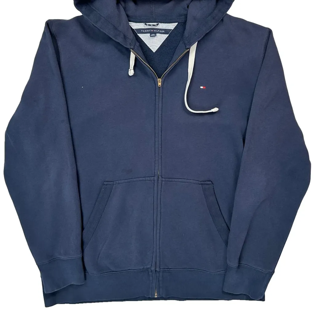 Tommy Hilfiger Full Zip Hoodie - XL Navy Cotton - Image 4