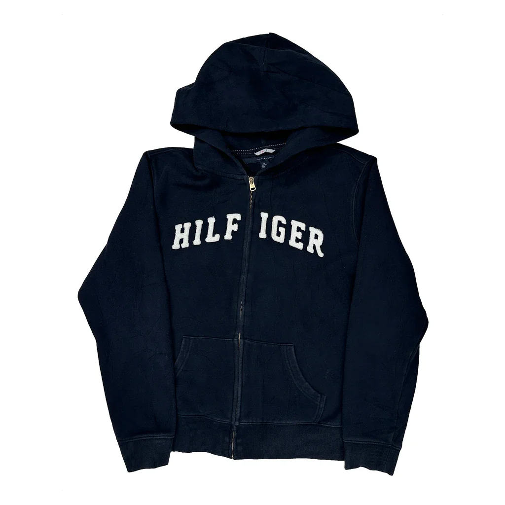 Tommy Hilfiger Spellout Hoodie - XL Navy Cotton