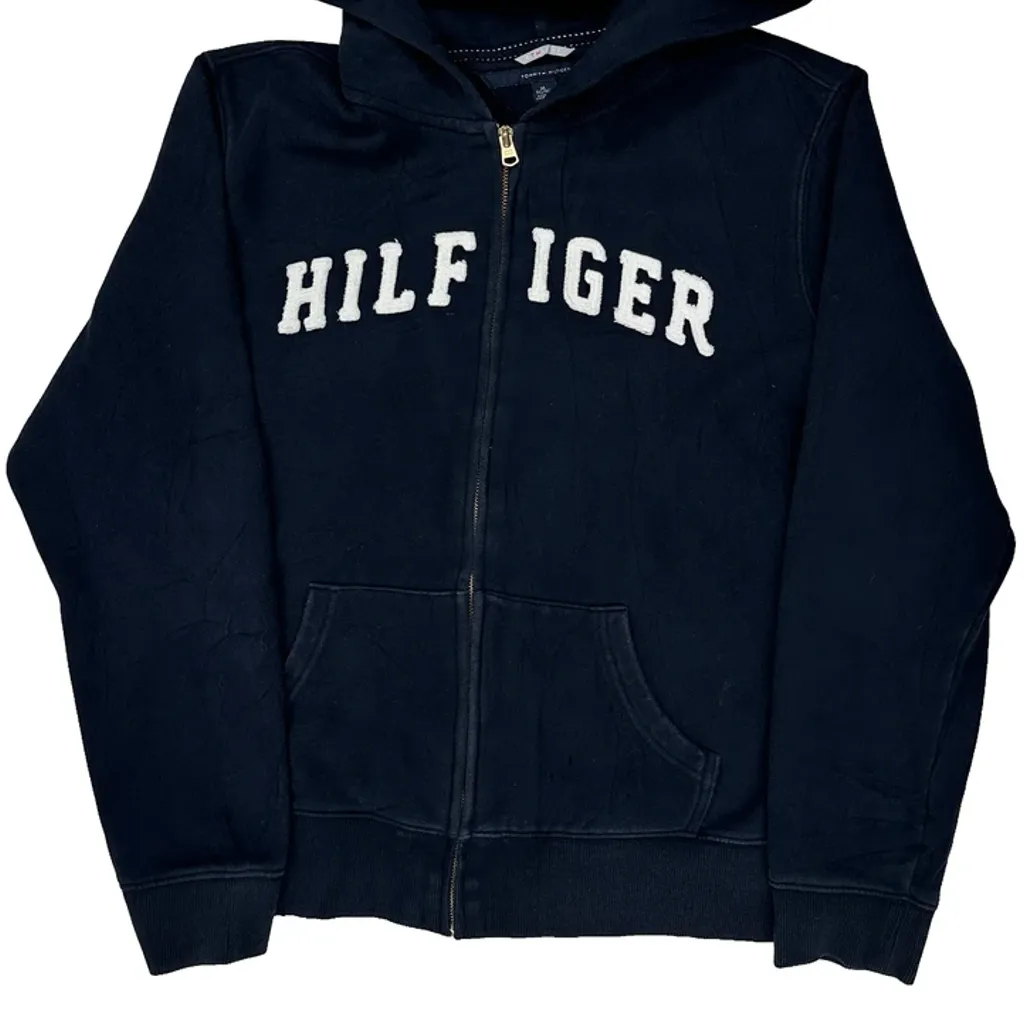 Tommy Hilfiger Spellout Hoodie - XL Navy Cotton - Image 4
