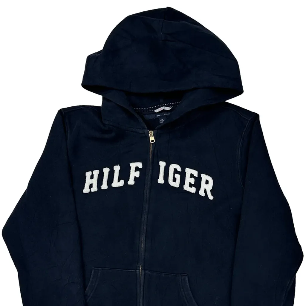 Tommy Hilfiger Spellout Hoodie - XL Navy Cotton - Image 5