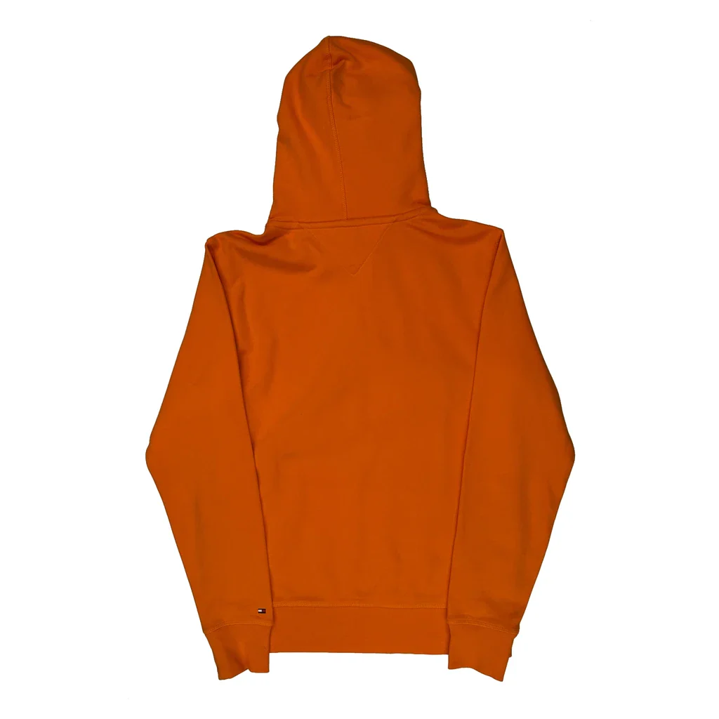 Tommy Hilfiger Hoodie - Medium Orange Cotton Blend - Image 2