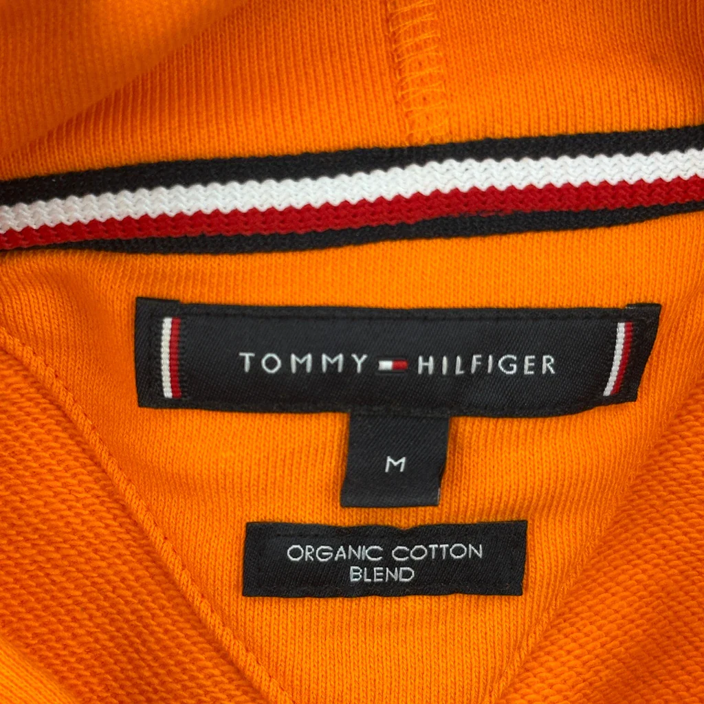 Tommy Hilfiger Hoodie - Medium Orange Cotton Blend - Image 3