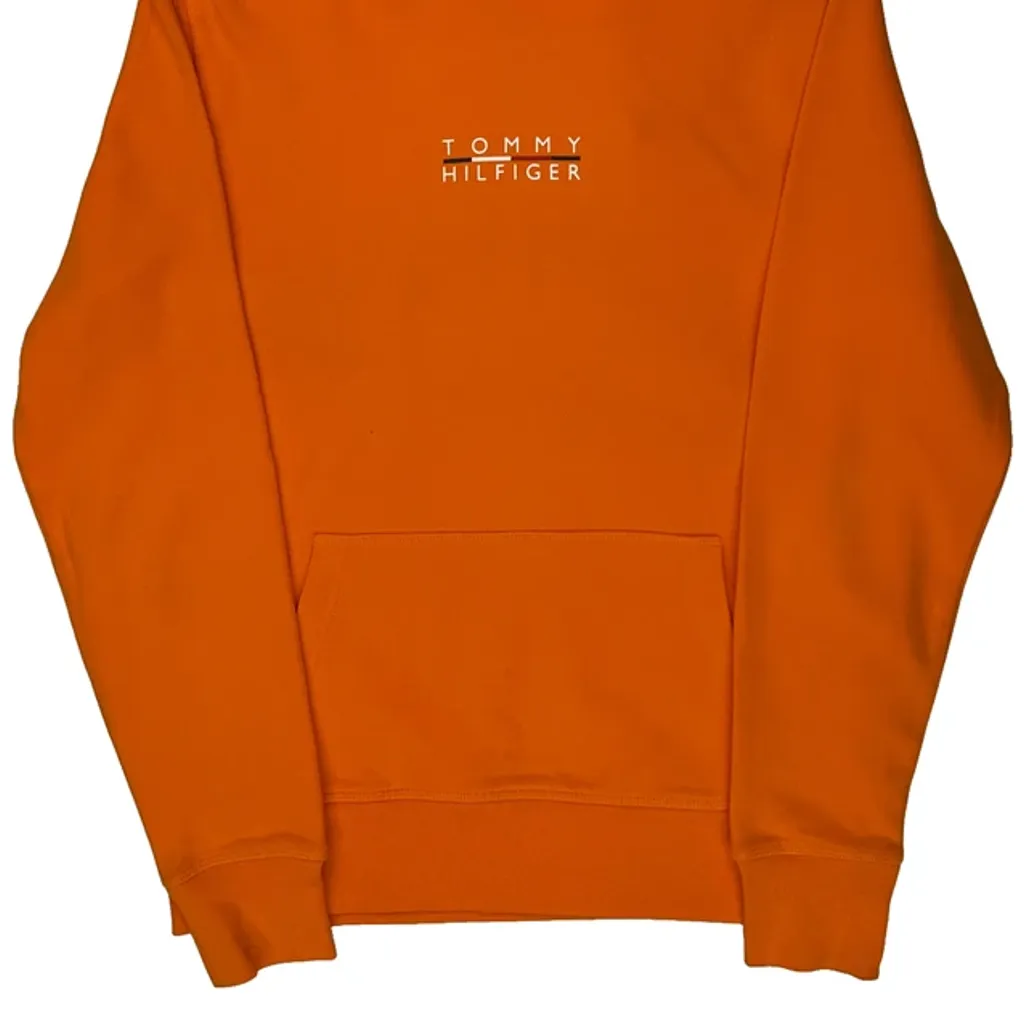 Tommy Hilfiger Hoodie - Medium Orange Cotton Blend - Image 5
