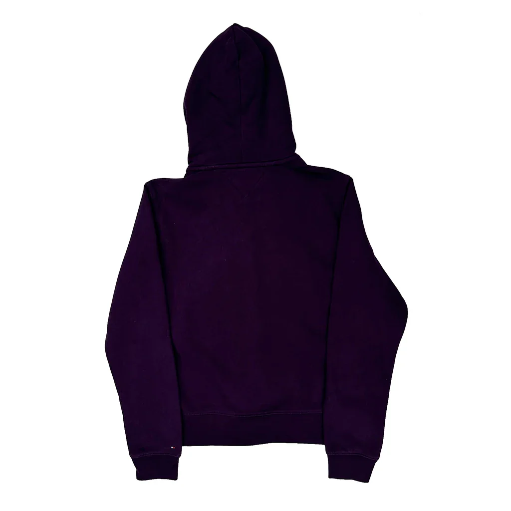 Tommy Hilfiger Spellout Hoodie - Large Purple Cotton - Image 2
