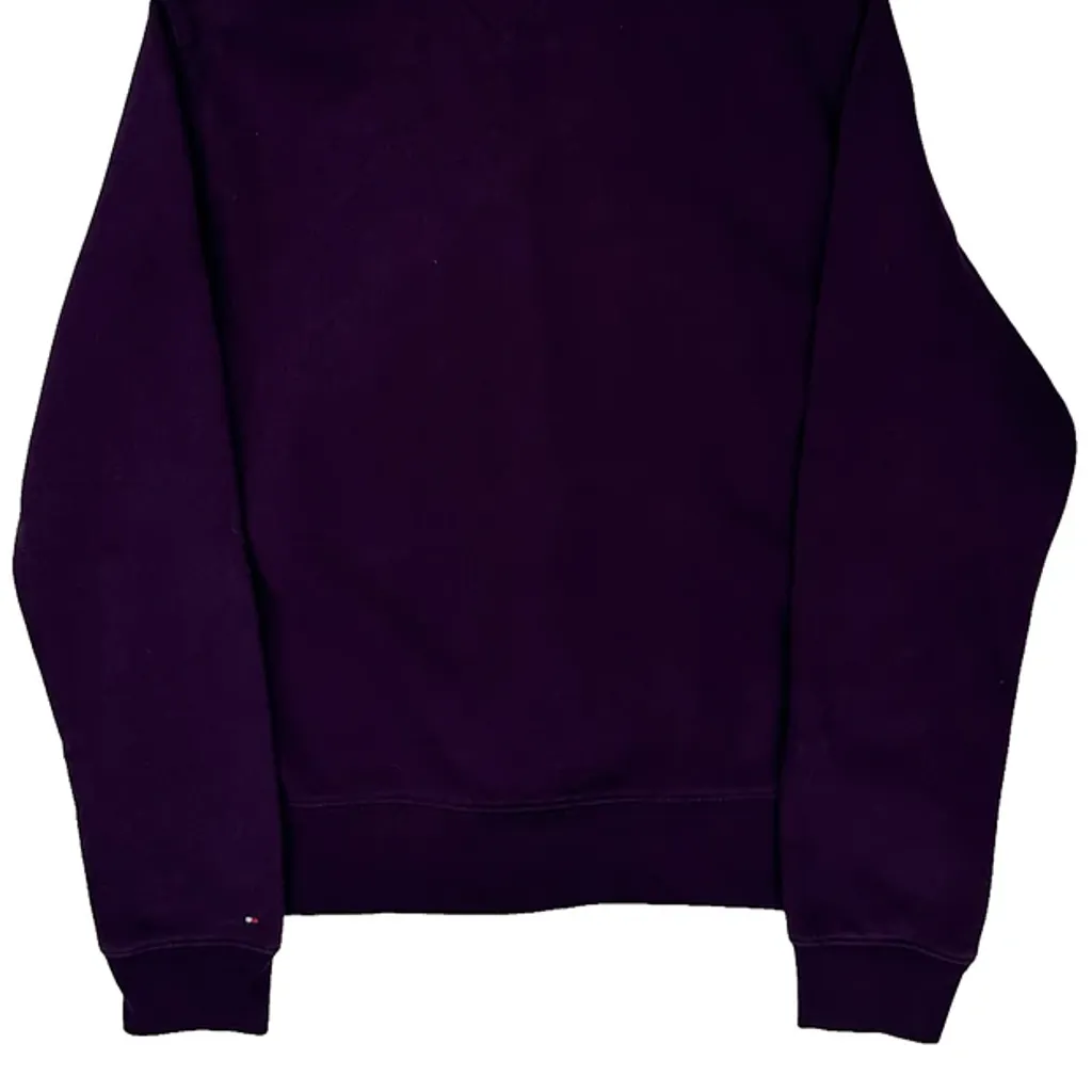 Tommy Hilfiger Spellout Hoodie - Large Purple Cotton - Image 6