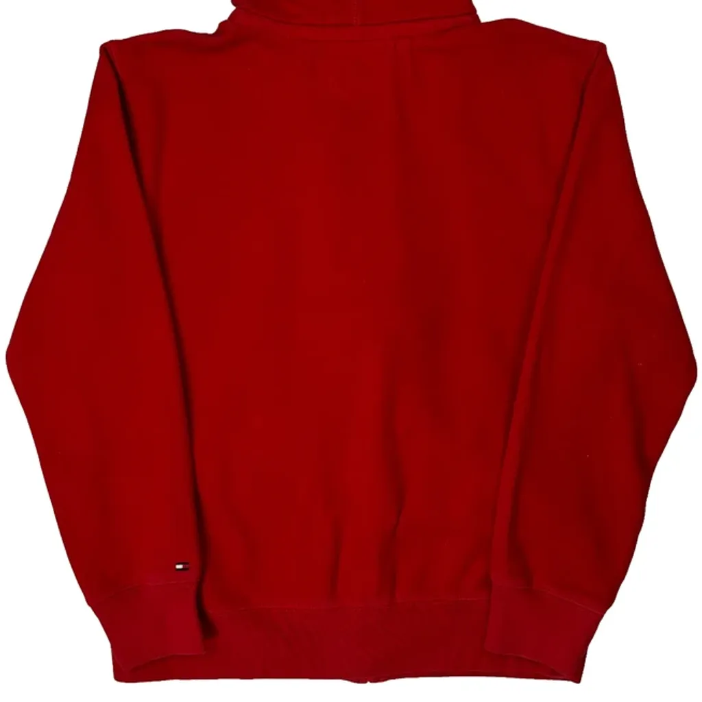 Tommy Hilfiger Spellout Hoodie - Medium Red Cotton - Image 7