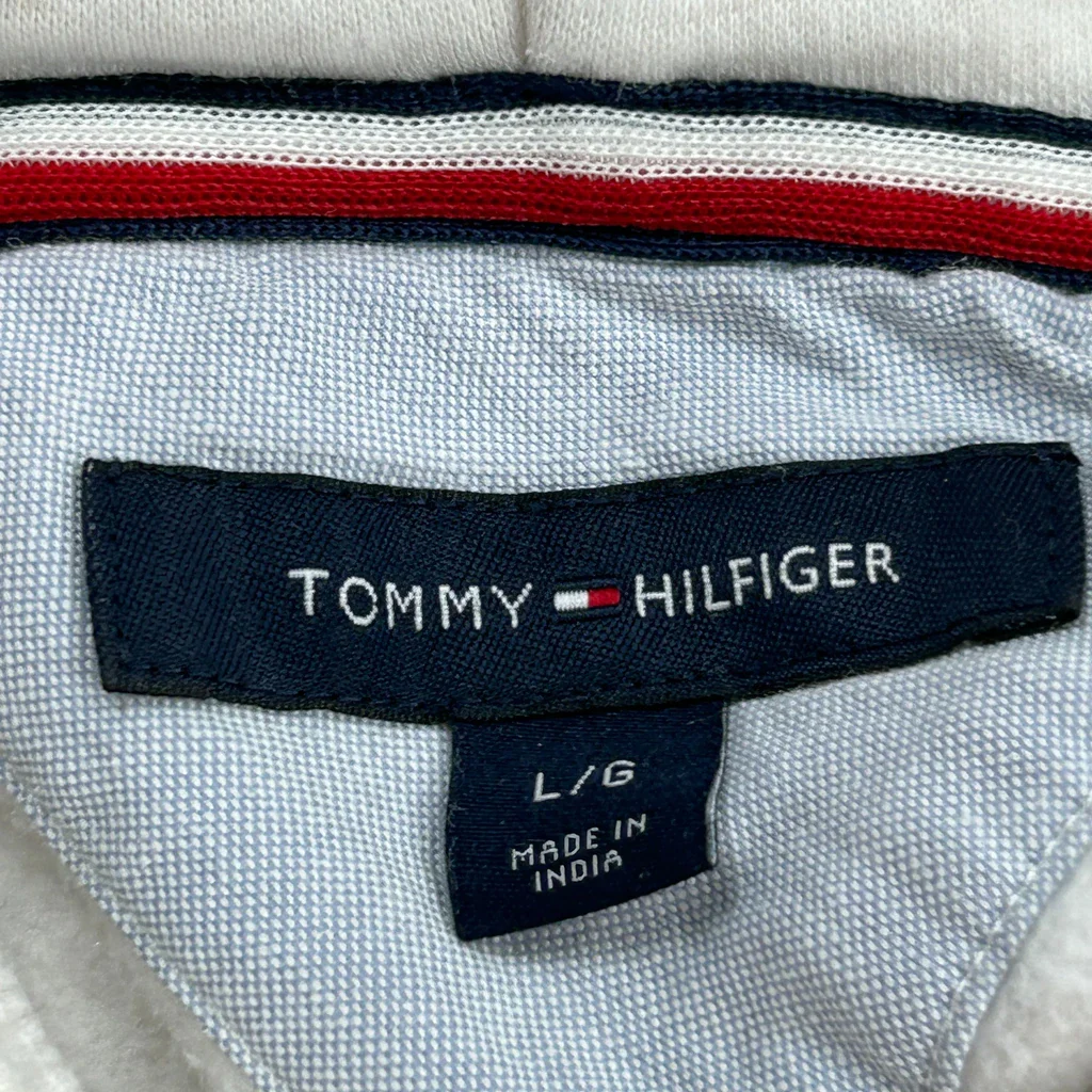 Tommy Hilfiger Hoodie - Large White Cotton - Image 3