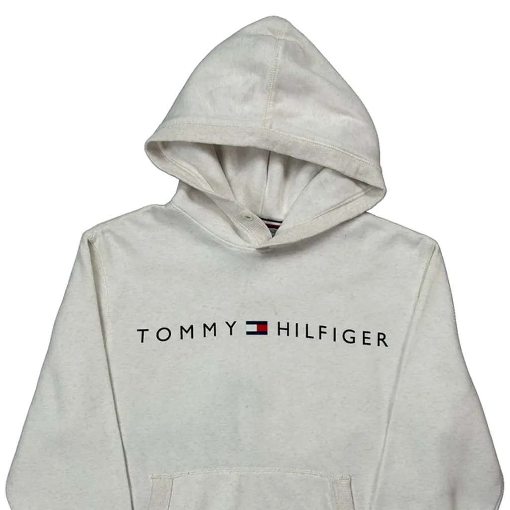 Tommy Hilfiger Hoodie - Large White Cotton - Image 4