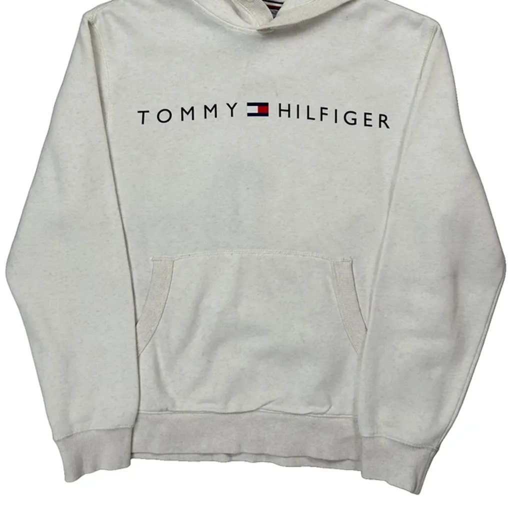 Tommy Hilfiger Hoodie - Large White Cotton - Image 5