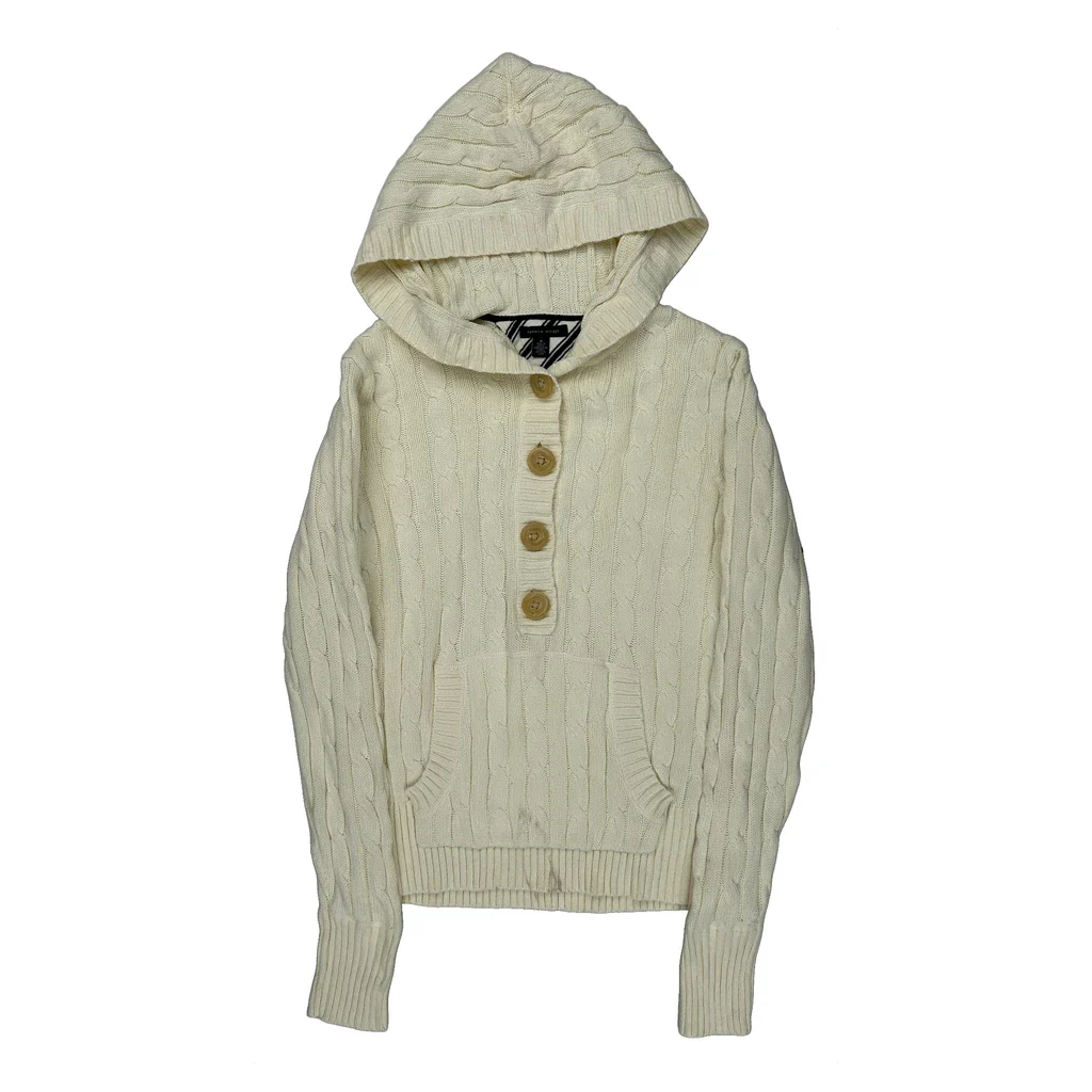 Tommy Hilfiger Hoodie - Medium Cream Cotton