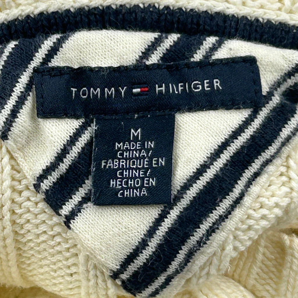 Tommy Hilfiger Hoodie - Medium Cream Cotton - Image 3
