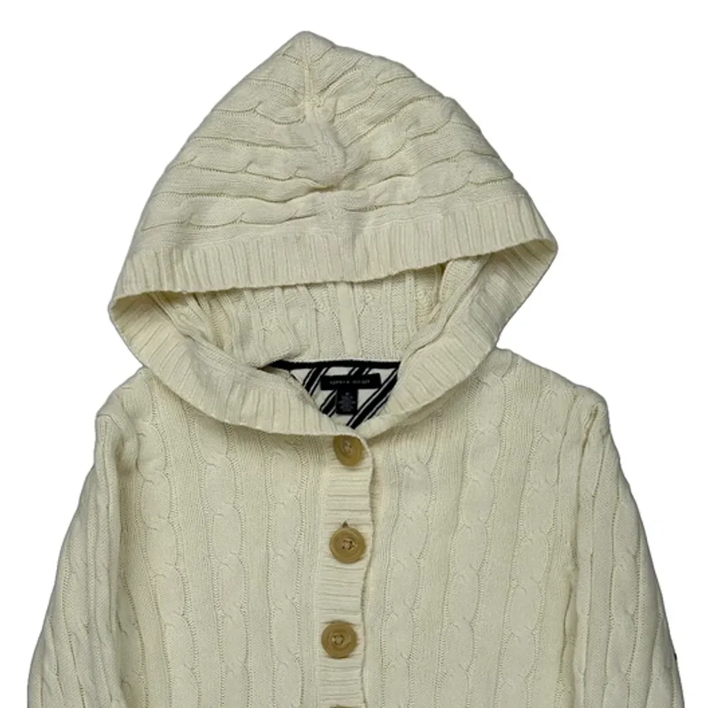 Tommy Hilfiger Hoodie - Medium Cream Cotton - Image 4