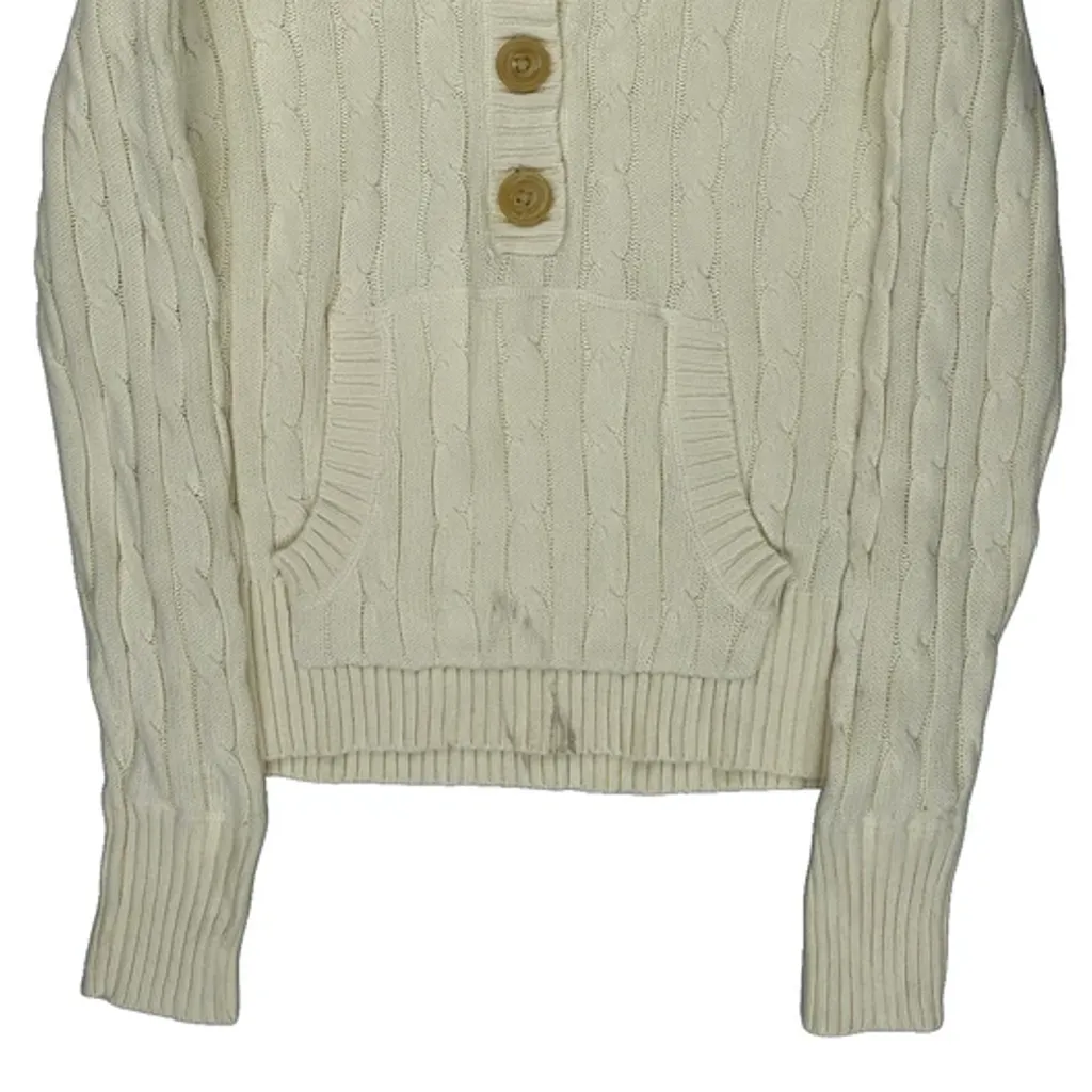 Tommy Hilfiger Hoodie - Medium Cream Cotton - Image 5