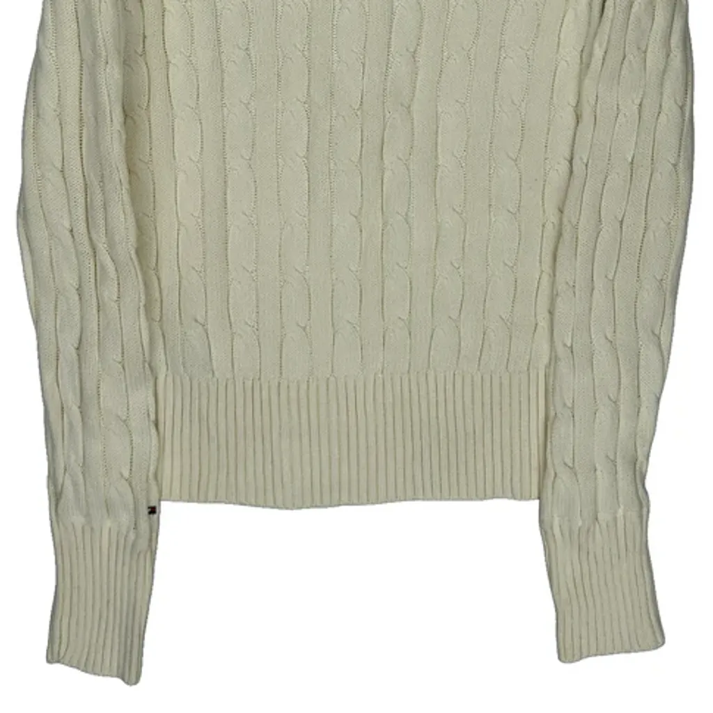 Tommy Hilfiger Hoodie - Medium Cream Cotton - Image 7
