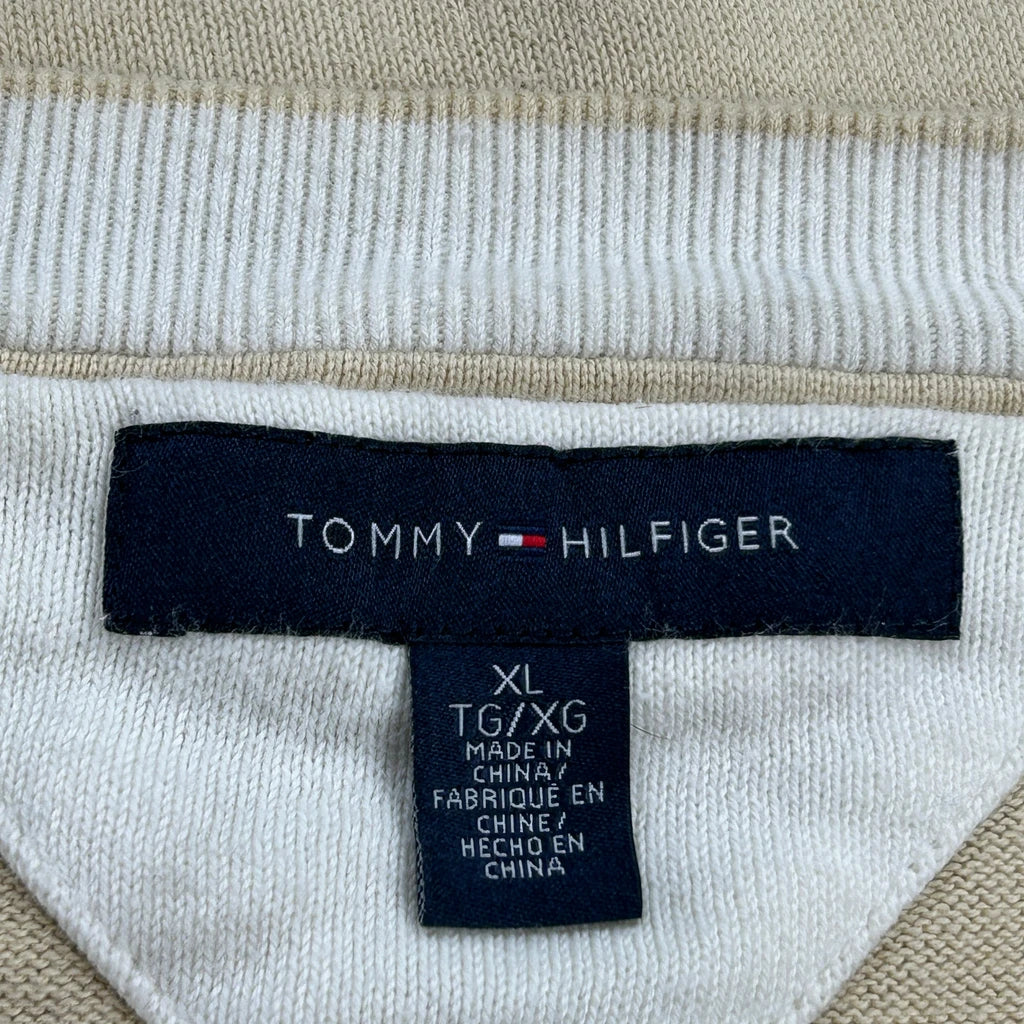 Tommy Hilfiger Striped Jumper - XL Beige Cotton - Image 3