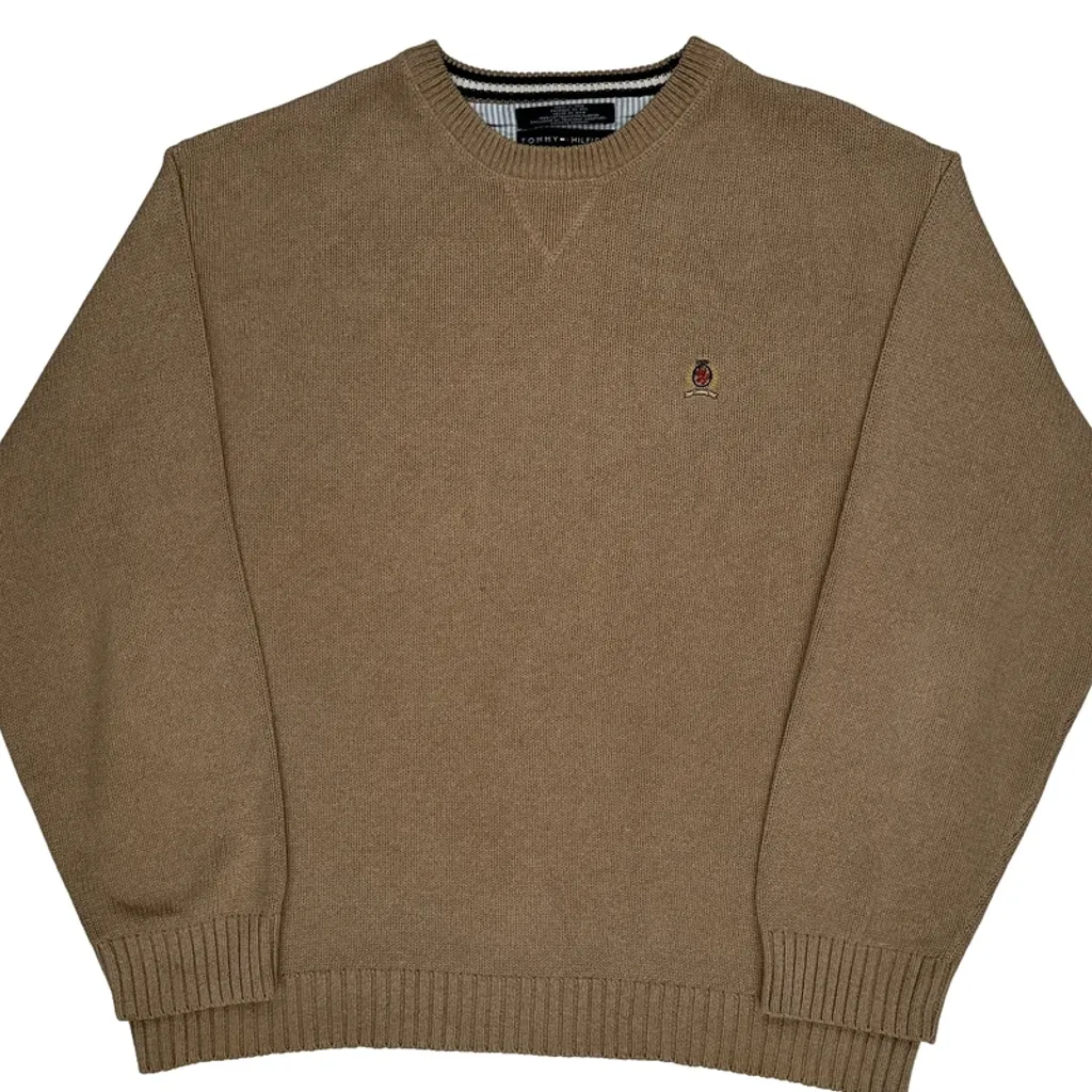 Tommy Hilfiger Jumper - XL Beige Cotton - Image 6