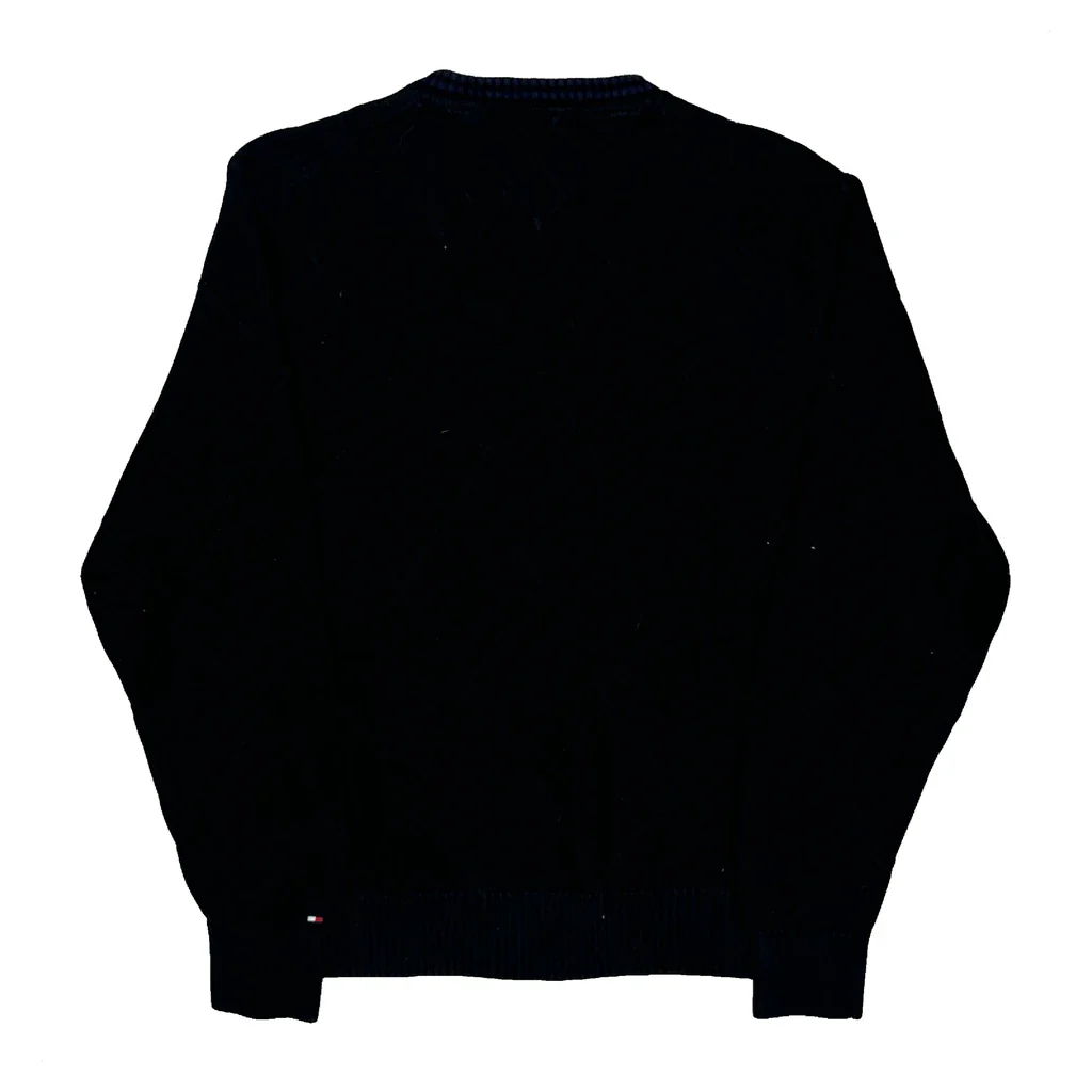 Tommy Hilfiger Argyle Jumper - Large Black Cotton - Image 2