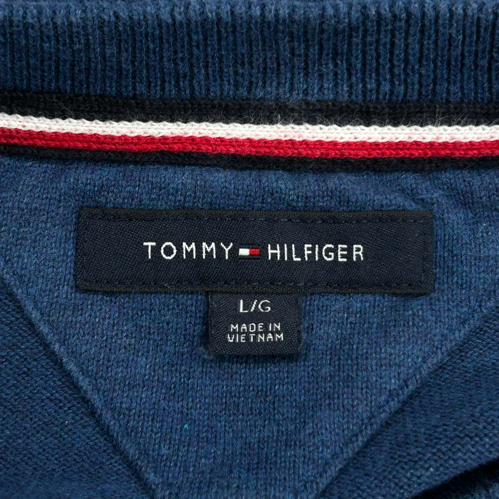 Tommy Hilfiger Jumper - Large Blue Cotton - Image 3