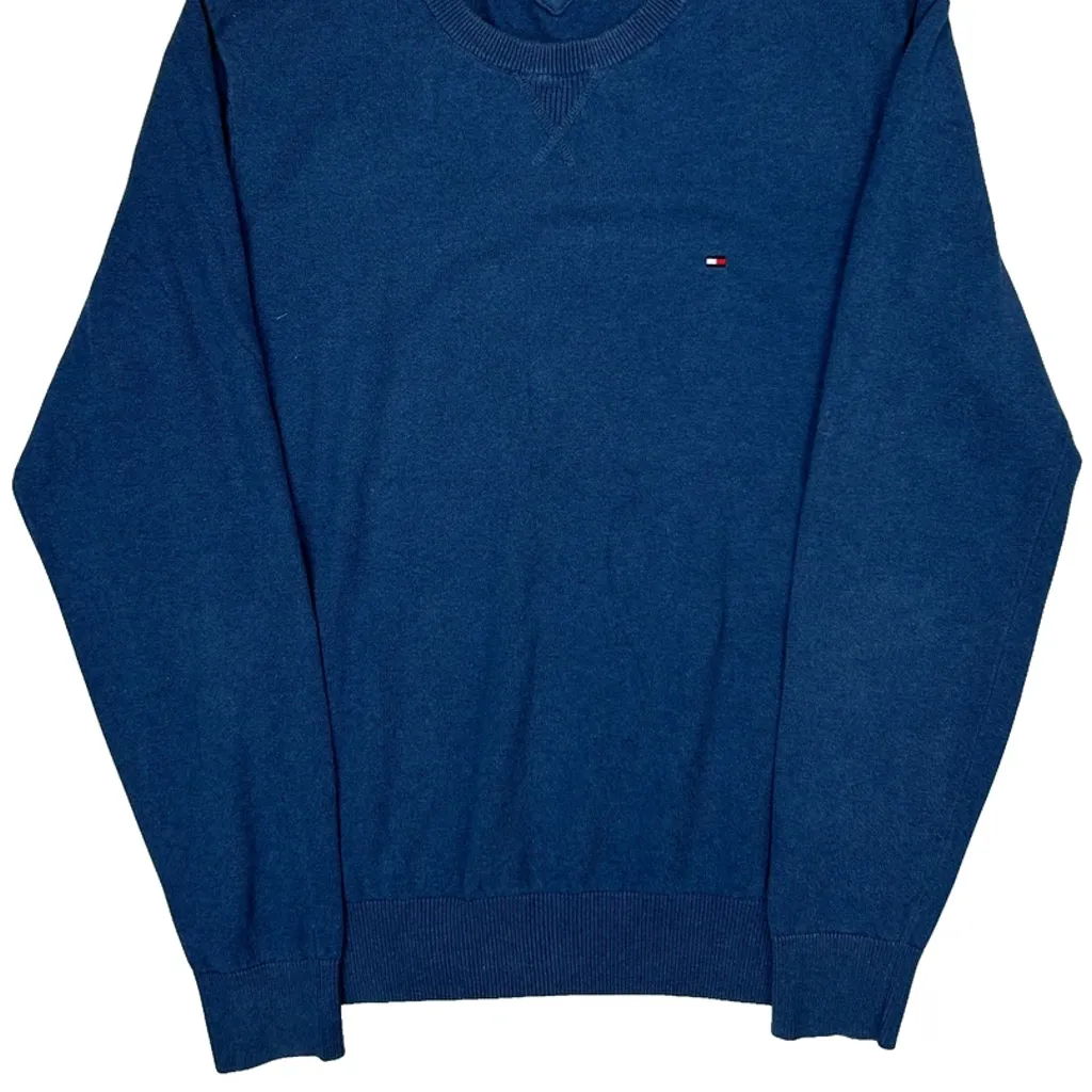 Tommy Hilfiger Jumper - Large Blue Cotton - Image 4