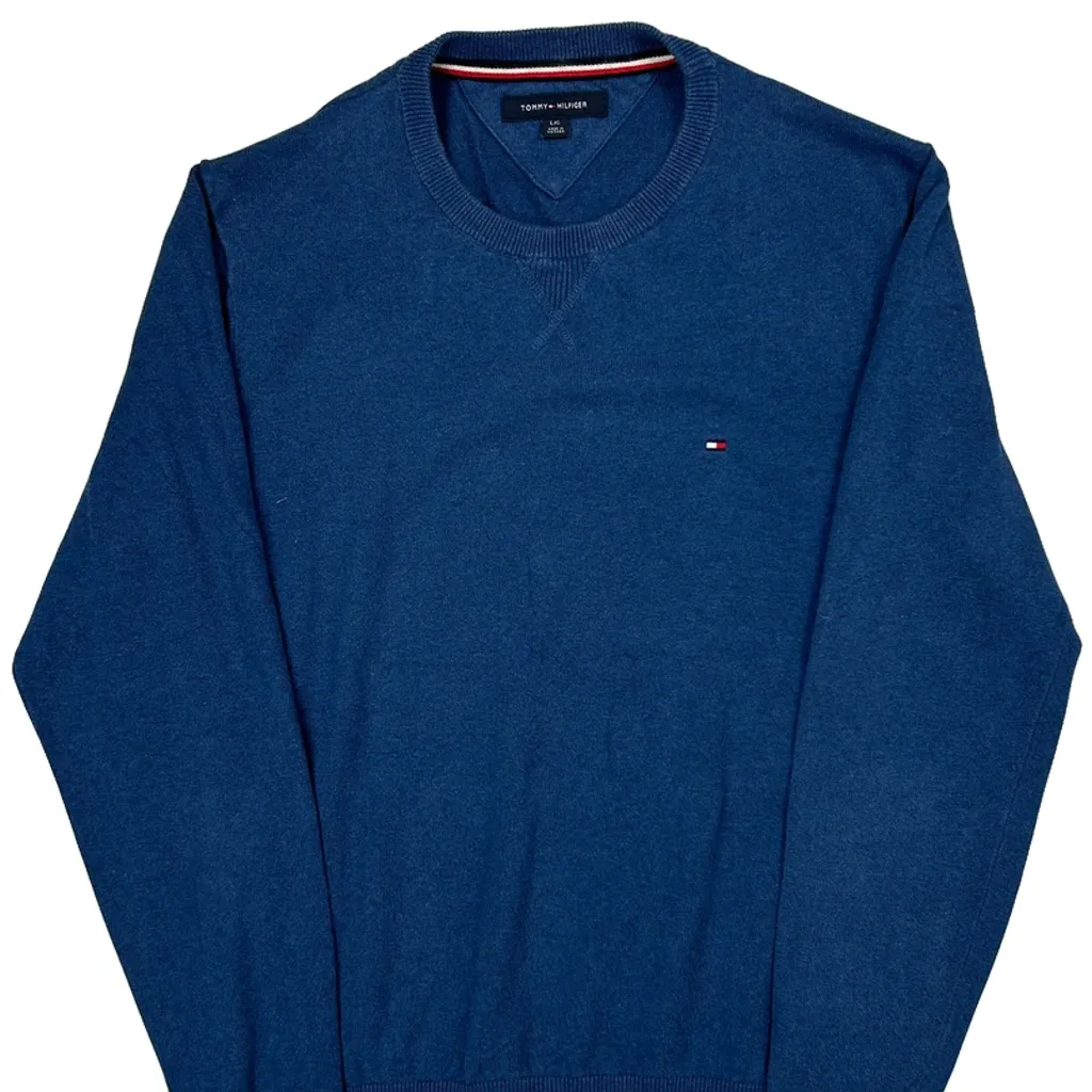 Tommy Hilfiger Jumper - Large Blue Cotton - Image 5