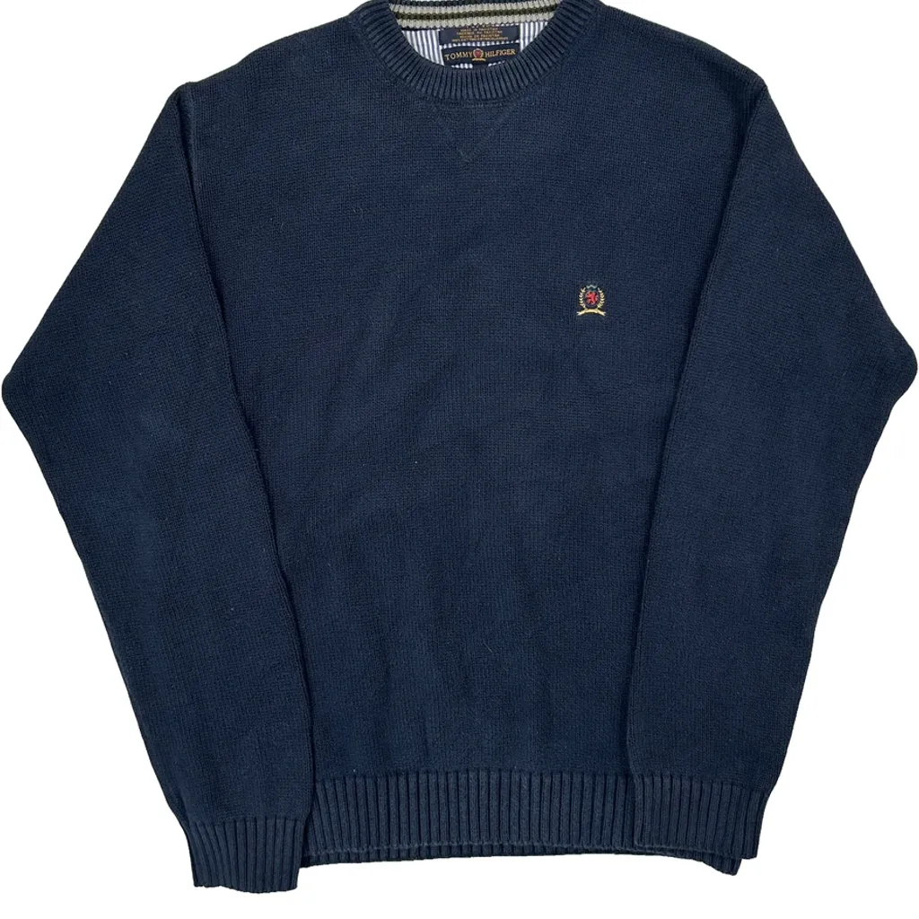Tommy Hilfiger Jumper - Large Blue Cotton - Image 5