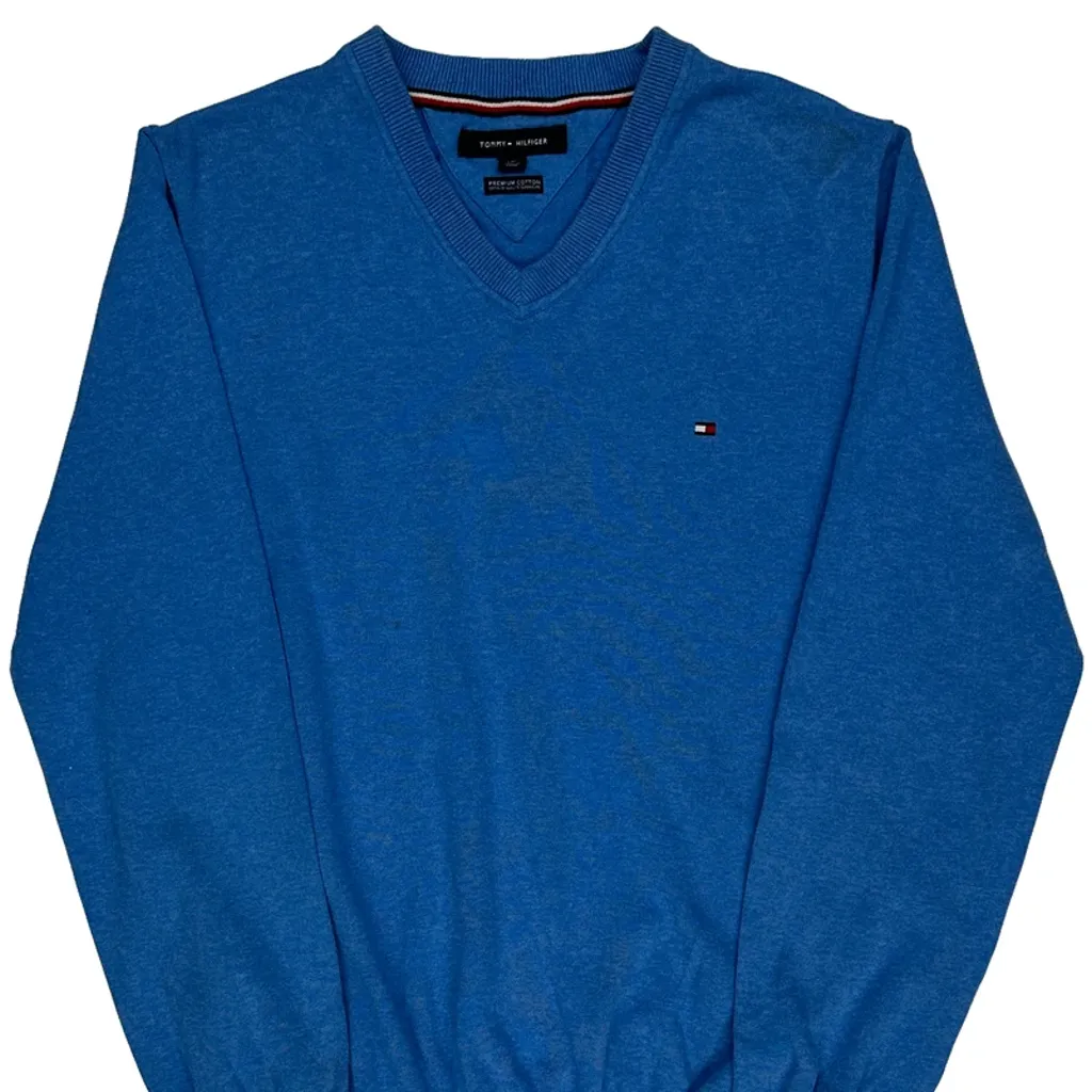 Tommy Hilfiger Jumper - Large Blue Cotton - Image 3