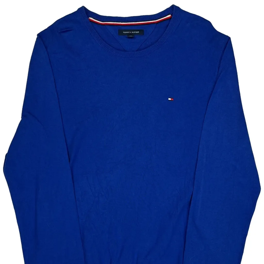 Tommy Hilfiger Jumper - XL Blue Cotton - Image 6