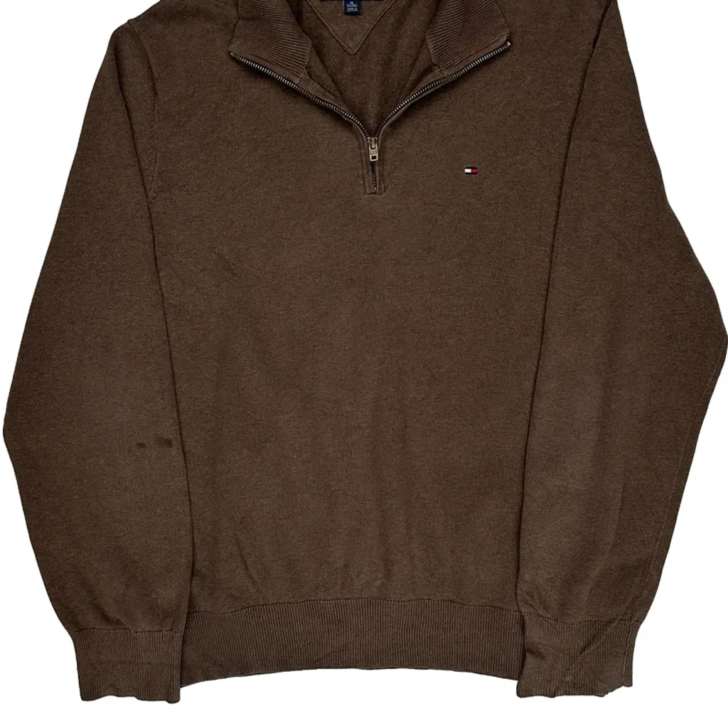 Tommy Hilfiger Jumper - XL Brown Cotton - Image 4
