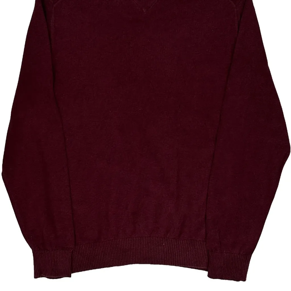 Tommy Hilfiger Striped Jumper - Medium Burgundy Cotton - Image 7