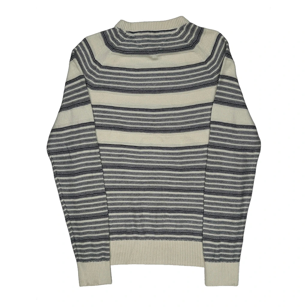 Tommy Hilfiger Striped Jumper - Medium Cream Cotton - Image 2