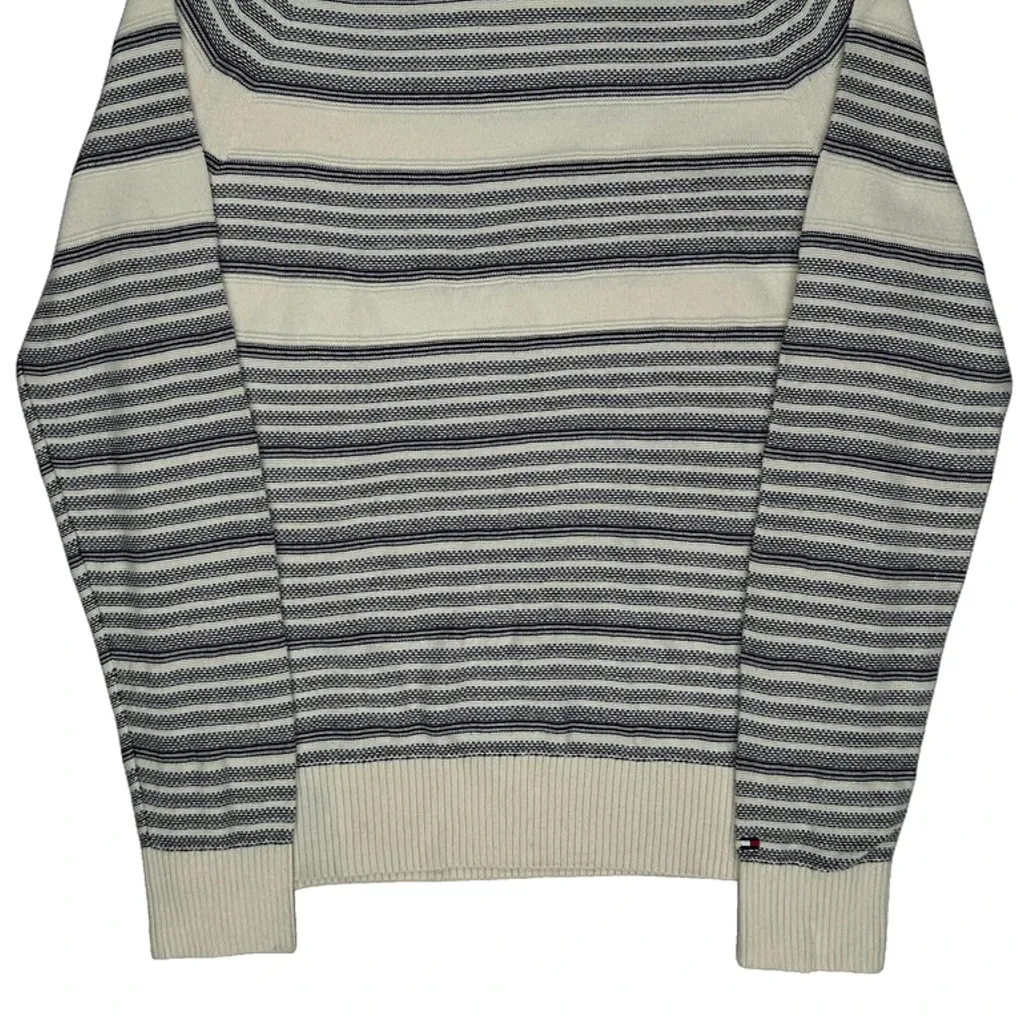 Tommy Hilfiger Striped Jumper - Medium Cream Cotton - Image 4