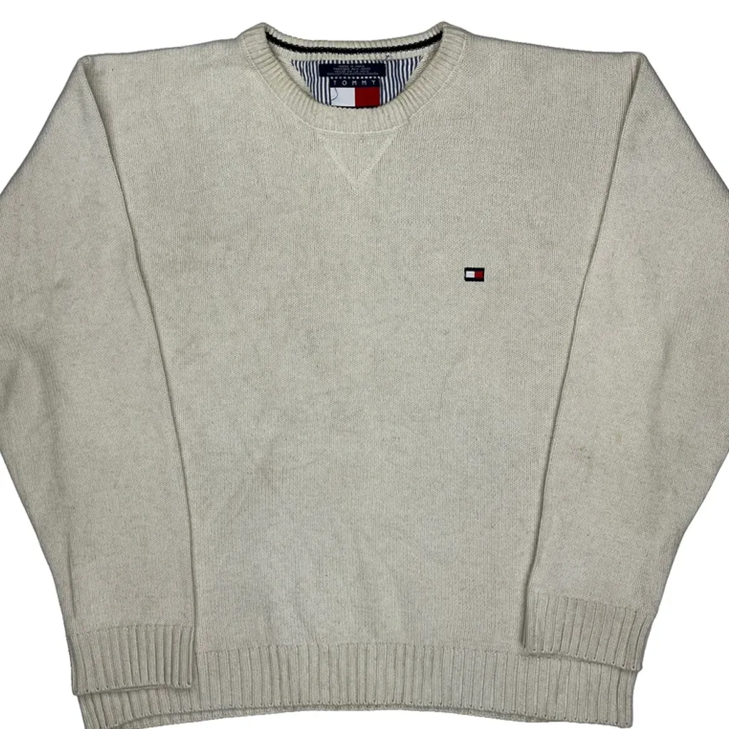 Tommy Hilfiger Jumper - XL Cream Cotton - Image 6