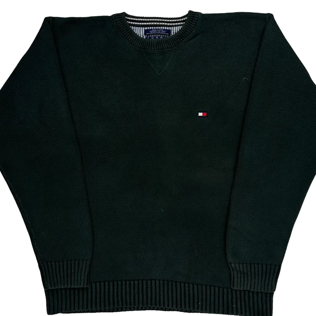Tommy Hilfiger Jumper - Large Green Cotton - Image 4