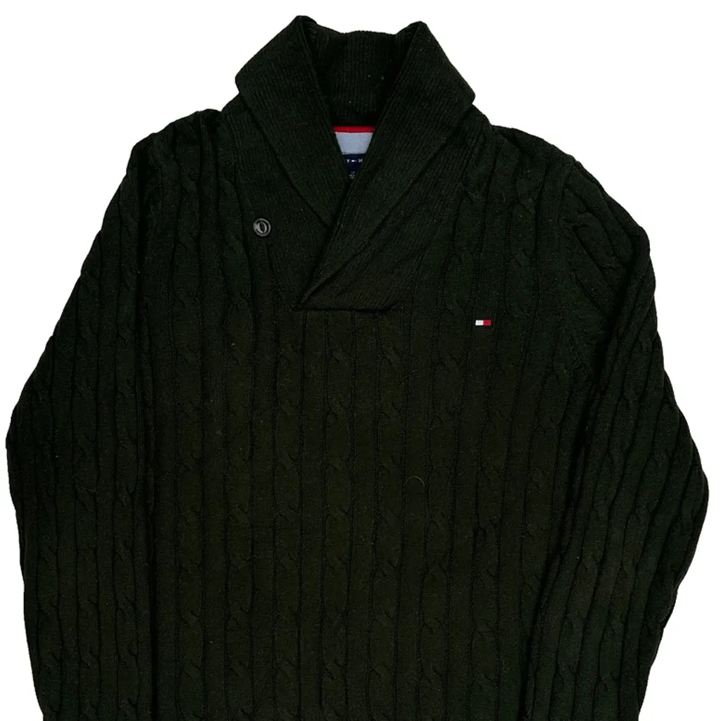 Tommy Hilfiger Tall Jumper - Large Green Cotton - Image 5
