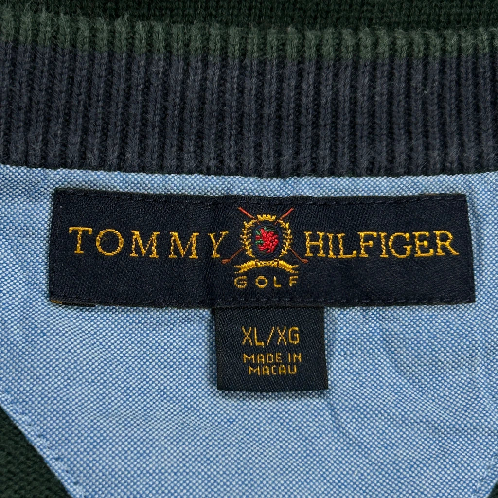 Tommy Hilfiger Jumper - XL Green Cotton - Image 3