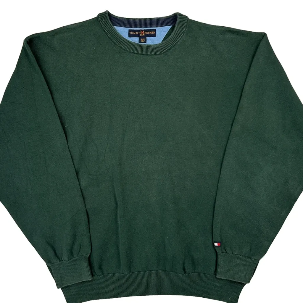 Tommy Hilfiger Jumper - XL Green Cotton - Image 5