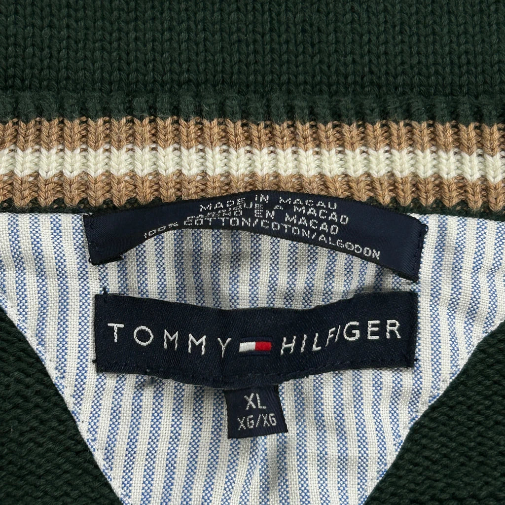 Tommy Hilfiger Jumper - XL Green Cotton - Image 3