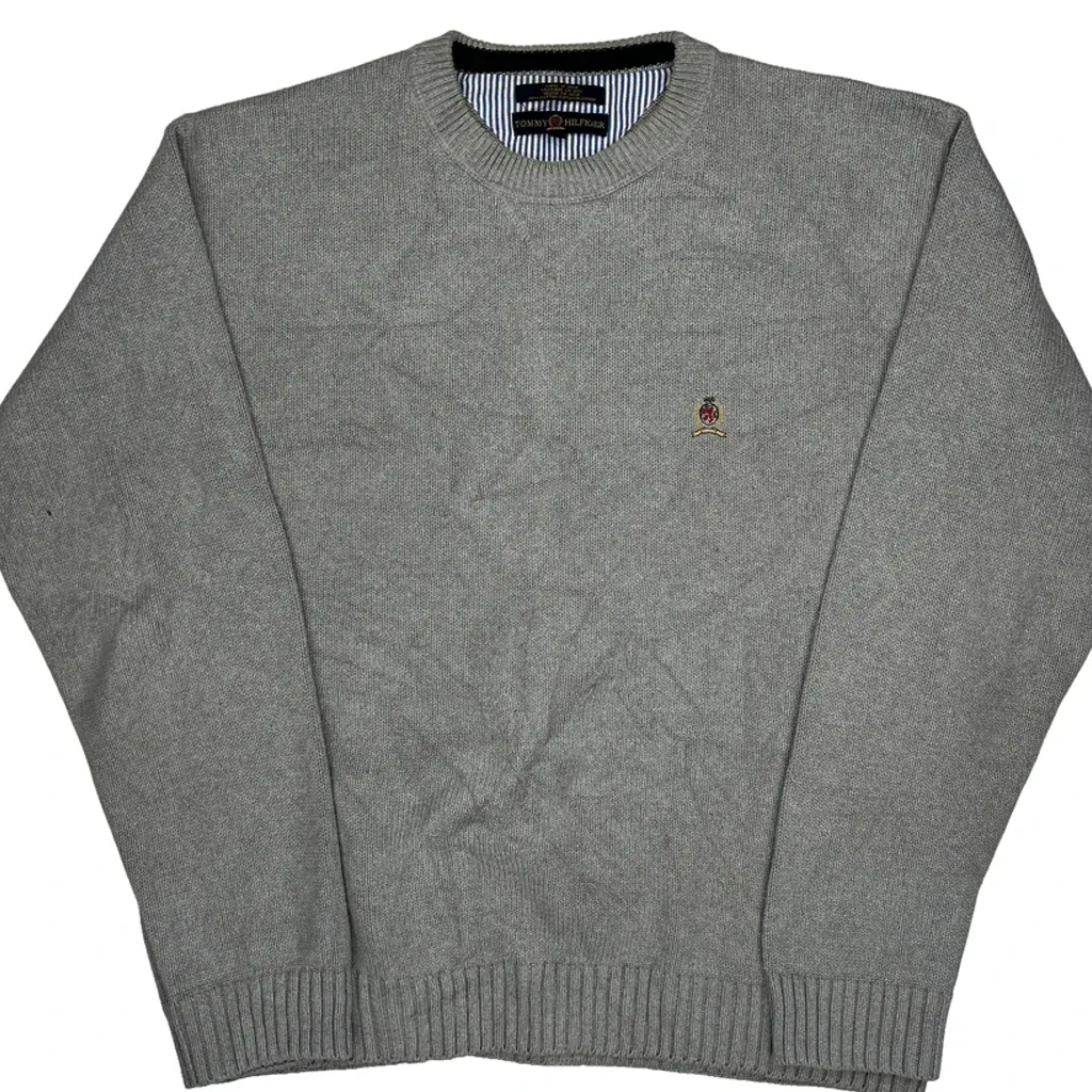 Tommy Hilfiger Jumper - XL Grey Cotton - Image 5