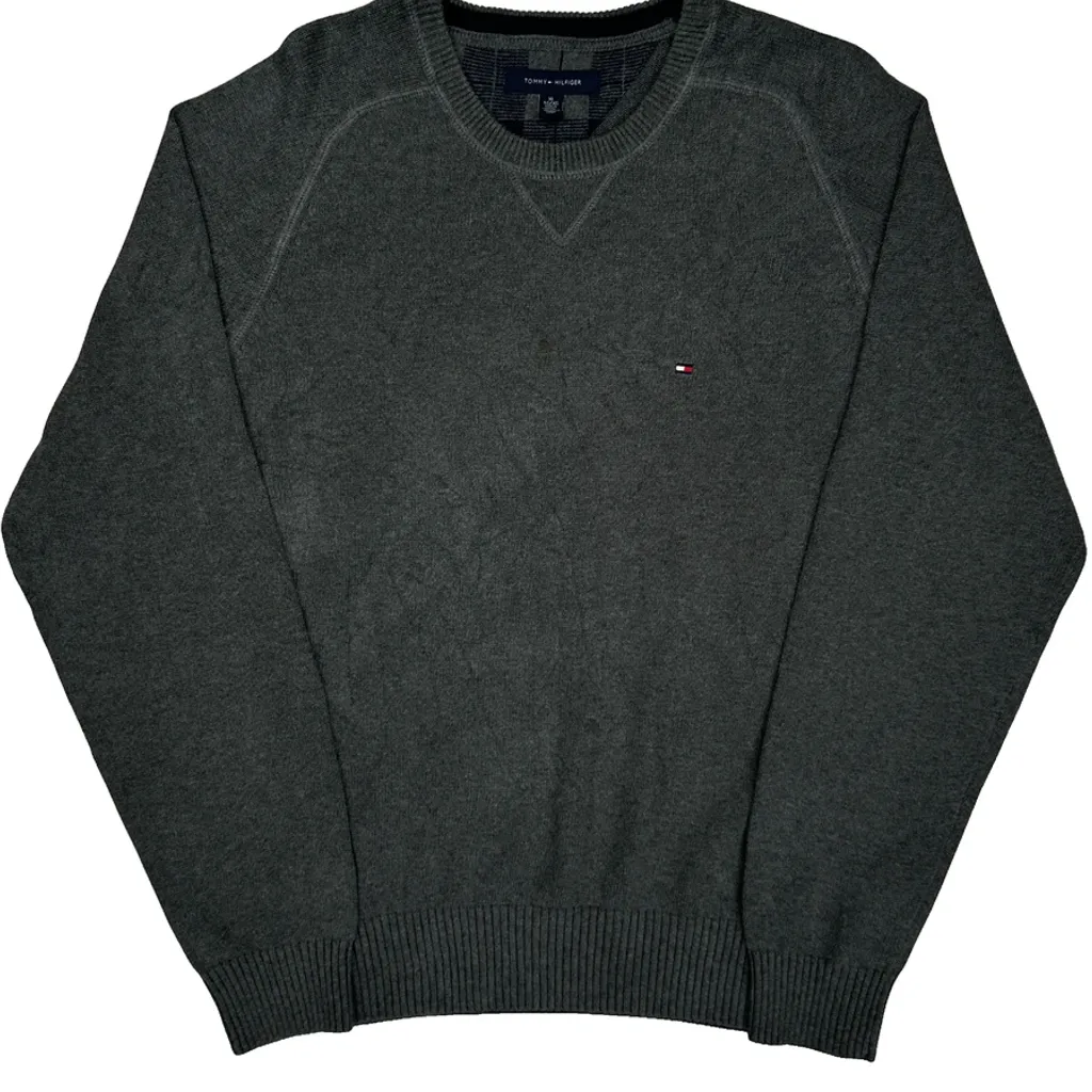 Tommy Hilfiger Jumper - XL Grey Cotton - Image 4