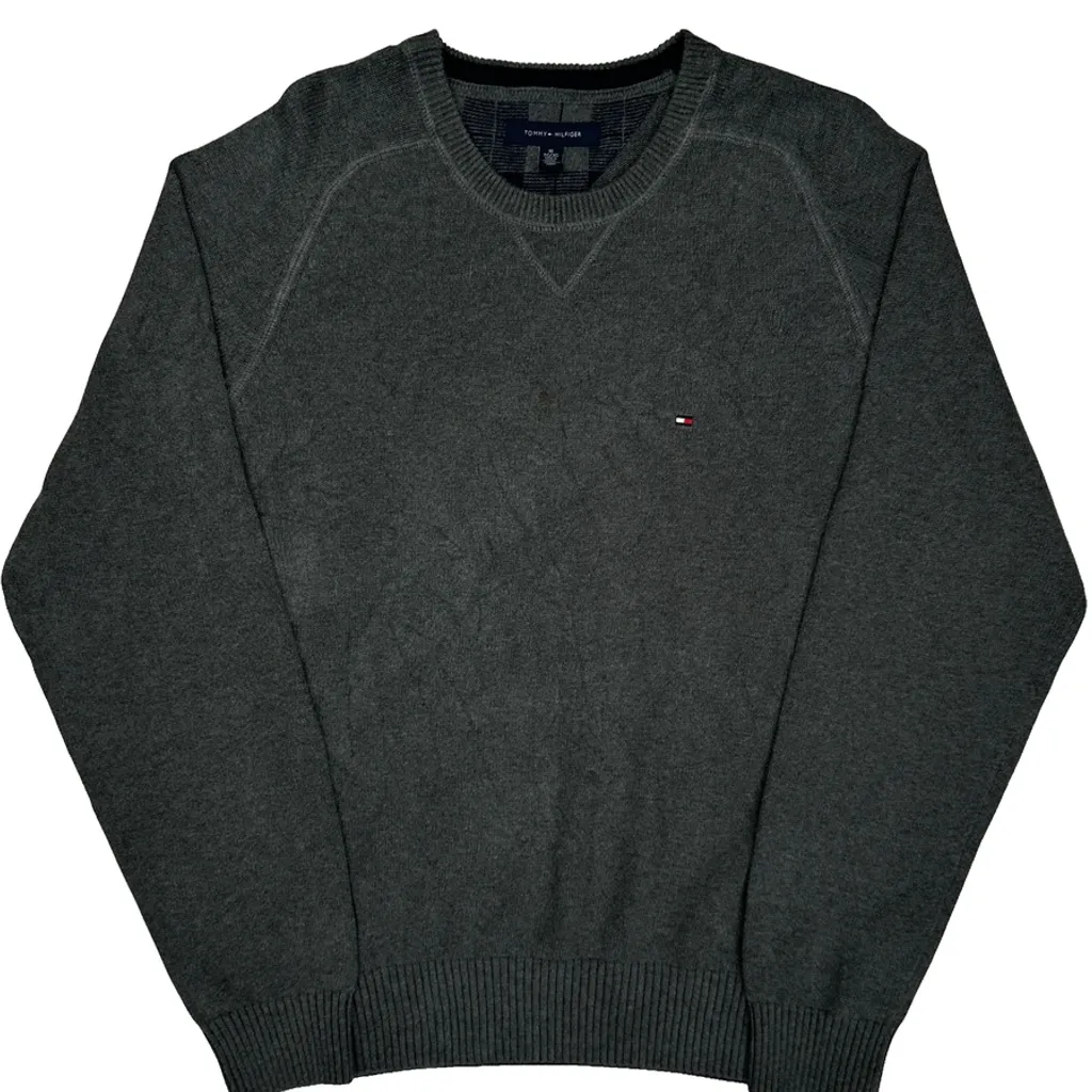 Tommy Hilfiger Jumper - XL Grey Cotton - Image 5