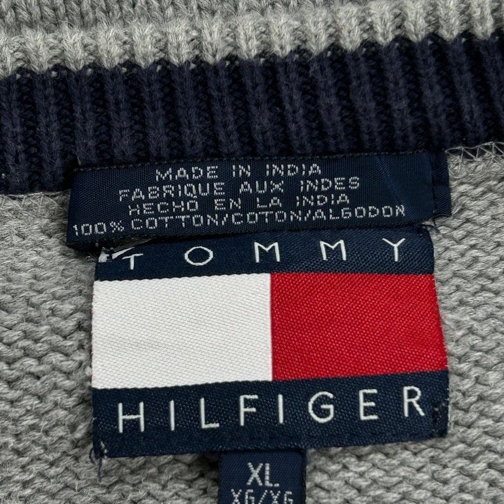 Tommy Hilfiger Jumper - XL Grey Cotton - Image 3