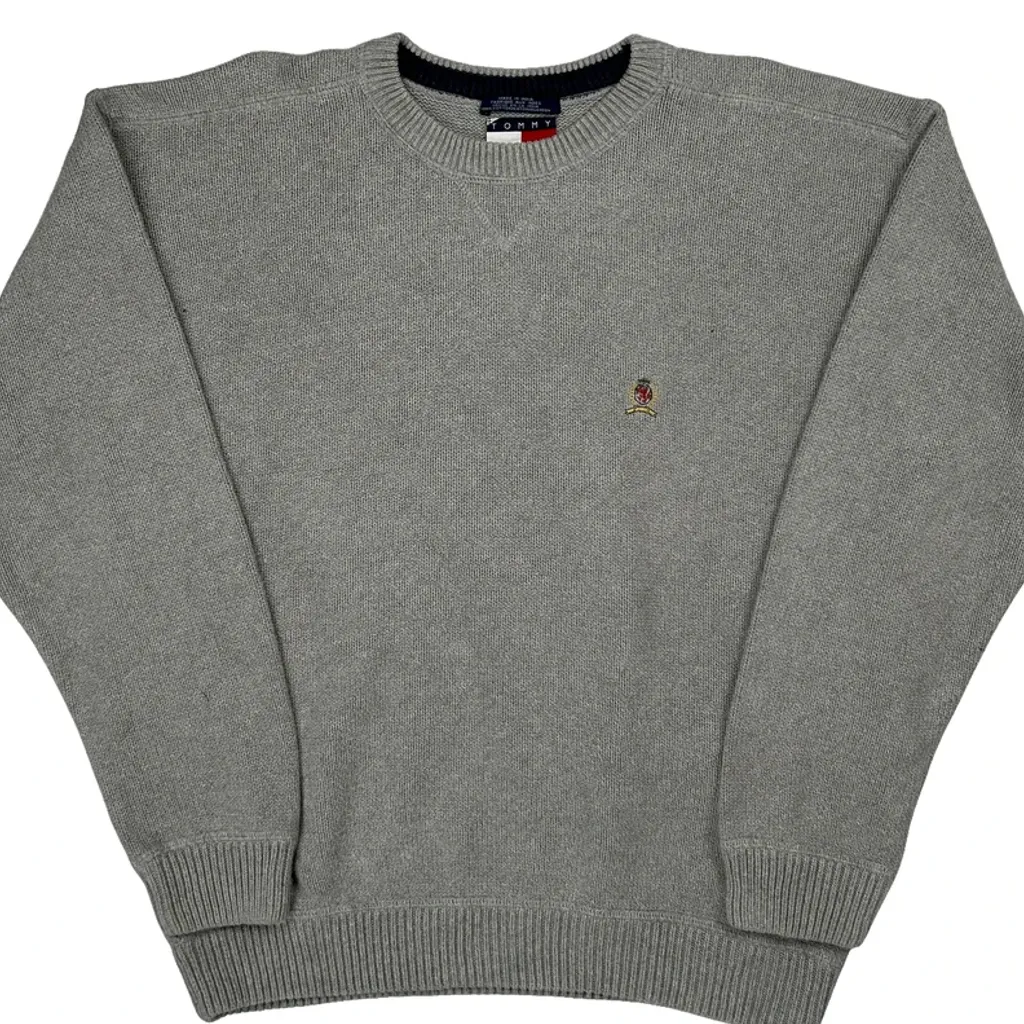 Tommy Hilfiger Jumper - XL Grey Cotton - Image 4