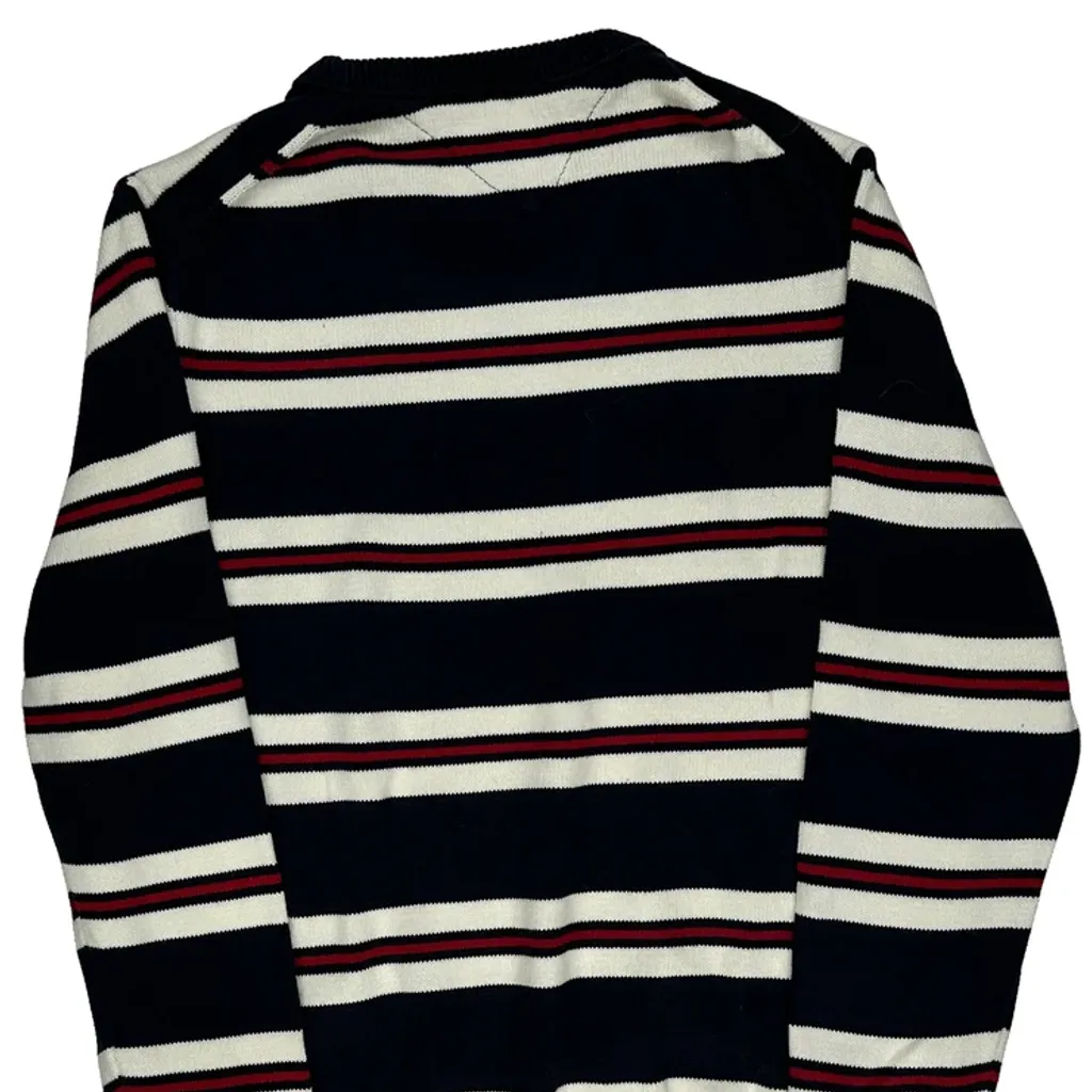 Tommy Hilfiger Striped Jumper - Medium Navy Cotton - Image 6