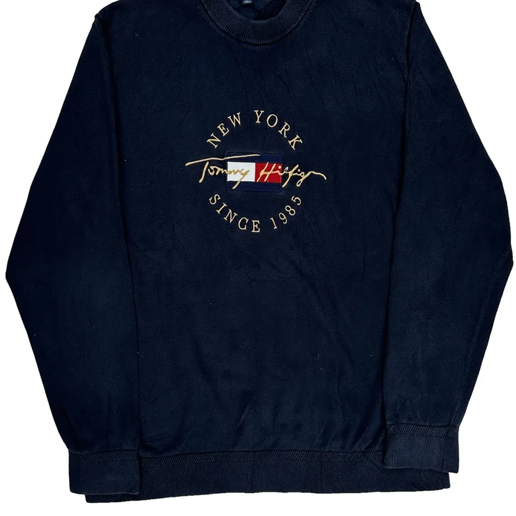 Tommy Hilfiger Graphic Jumper - 2XL Navy Cotton - Image 5