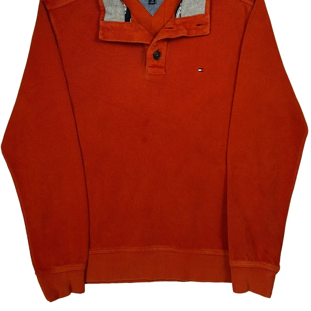 Tommy Hilfiger Jumper - Large Orange Cotton - Image 4